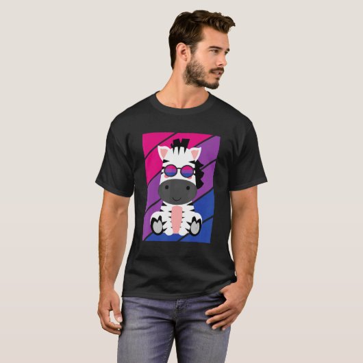 Zebras Pride Bisexual Flag LGBTQ Proud Ally Pride  Tシャツ (正面フル)