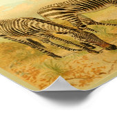 Zebras Vintage Animal Art Print African Plains ポスター (角)