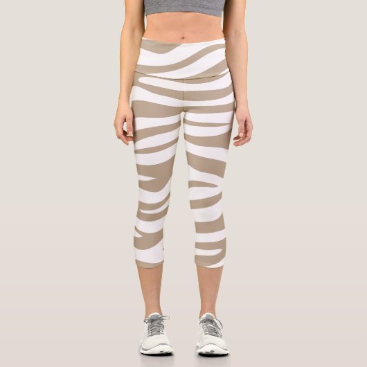 Zebre beige  カプリレギンス (正面)