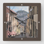 zEC009 QUITO，旧市街，アメリカ， スクエア壁時計 (正面)