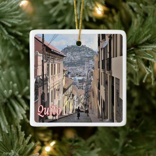 zEC009 QUITO，旧市街，アメリカ， セラミックオーナメント (ツリー)