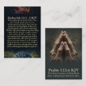 Zechariah 12:1-10 and Psalm 122:6 KJV Card 名刺 (正面/裏面)