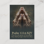 Zechariah 12:1-10 and Psalm 122:6 KJV Card 名刺 (裏面)
