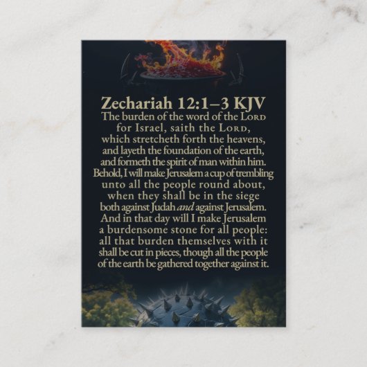 Zechariah 12:1-10 and Psalm 122:6 KJV Card 名刺 (正面)