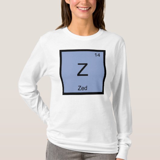 Zed 名前 化学元素周期表 tシャツ (正面)