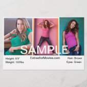 Zed Card Models - Actors Headshots チラシ (裏面)