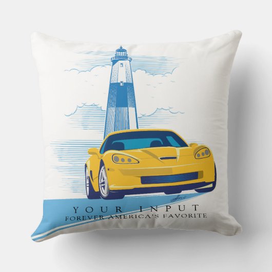 ZEE-エレガント06自動車イラストレーションスローピロ クッション (裏面)