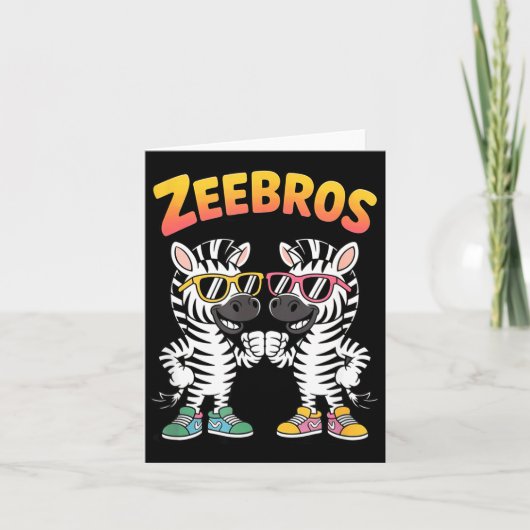Zeebros Cute Zebra Duo Design For Zebros Lovers  カード (正面)