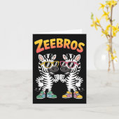 Zeebros Cute Zebra Duo Design For Zebros Lovers  カード (黄色い花)