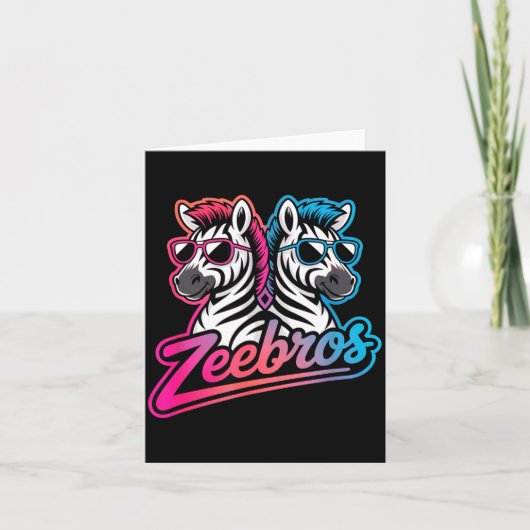 Zeebros Cute Zebra Duo Design For Zebros Lovers  カード (正面)