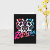 Zeebros Cute Zebra Duo Design For Zebros Lovers  カード (黄色い花)