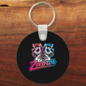 Zeebros Cute Zebra Duo Design For Zebros Lovers  キーホルダー (正面)