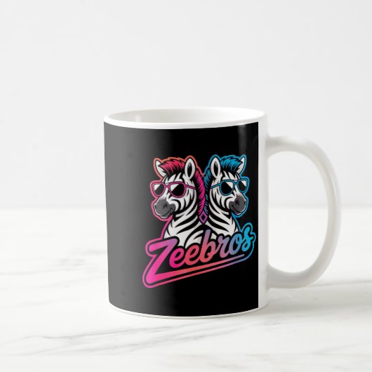 Zeebros Cute Zebra Duo Design For Zebros Lovers  コーヒーマグカップ (右)