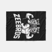 Zeebros Cute Zebra Duo Design For Zebros Lovers  フリースブランケット (正面(横))