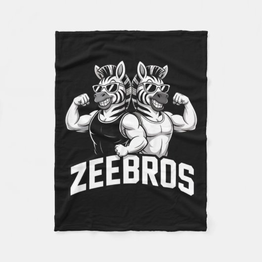 Zeebros Cute Zebra Duo Design For Zebros Lovers  フリースブランケット (正面)