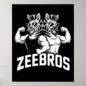 Zeebros Cute Zebra Duo Design For Zebros Lovers  ポスター (正面)