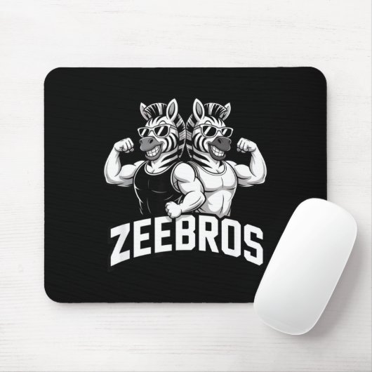 Zeebros Cute Zebra Duo Design For Zebros Lovers マウスパッド (マウス)