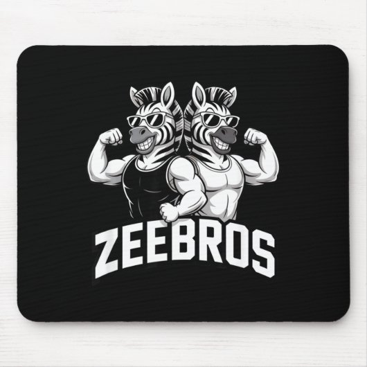 Zeebros Cute Zebra Duo Design For Zebros Lovers  マウスパッド (正面)