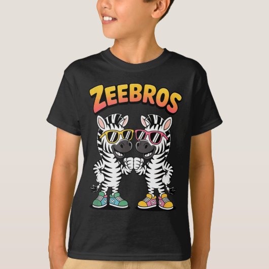 Zeebros Cute Zebra Duo Design For Zebros Lovers  Tシャツ (正面)
