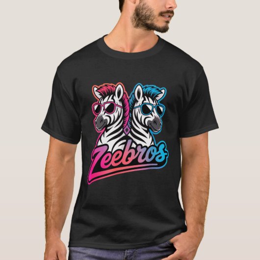 Zeebros Cute Zebra Duo Design For Zebros Lovers  Tシャツ (正面)