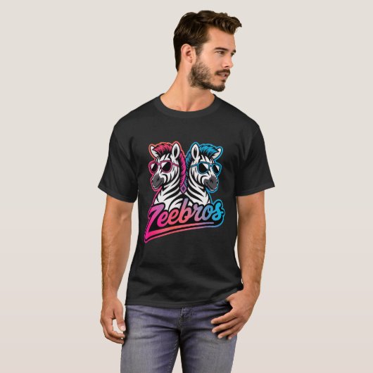 Zeebros Cute Zebra Duo Design For Zebros Lovers  Tシャツ (正面フル)