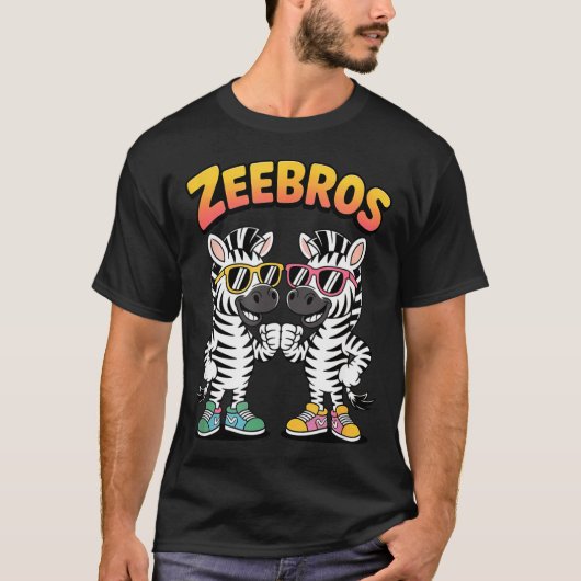 Zeebros Cute Zebra Duo Design For Zebros Lovers  Tシャツ (正面)
