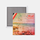 zEG011 HURGHADA，紅海，マンヤビーチ,冷蔵庫 マグネット (正面/裏面)