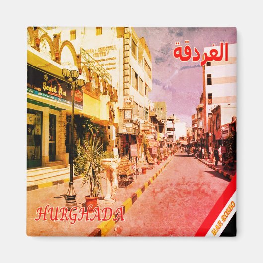 zEG012 HURGHADA,紅海,エジプト,アフリカ,冷蔵庫 マグネット (正面)