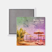 zEG035 MARSA ALAMビーチ、紅海、エジプト、冷蔵庫 マグネット (正面/裏面)