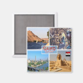 zEG056 CAIRO，エジプト，モザイク，アフリカ，冷蔵庫 マグネット (正面/裏面)