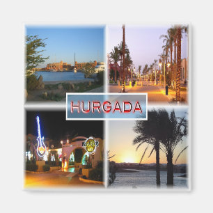 zEG060 HURGHADA,紅海,モザイク,アフリカ,冷蔵庫 マグネット