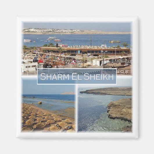 zEG064 SHARM EL SHEIK、紅海、モザイク、冷蔵庫 マグネット (正面)