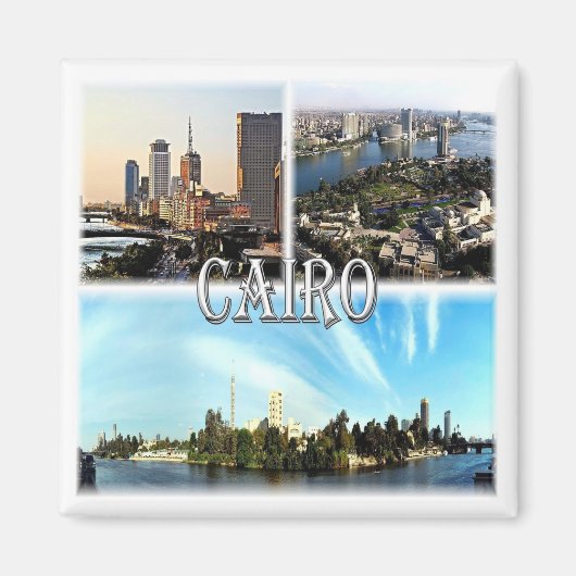 zEG067 CAIRO，エジプト，モザイク，アフリカ マグネット (正面)