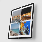 zEG068 HURGHADA，エジプト，紅海，モザイク， スクエア壁時計 (傾斜)