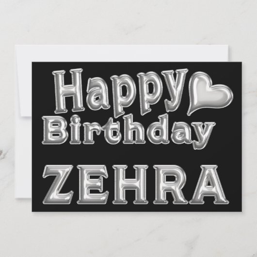 Zehra Happy Birthday Karte Grußkarte mit Herz カード (正面)