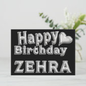 Zehra Happy Birthday Karte Grußkarte mit Herz カード (スタンド正面)