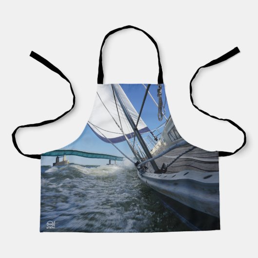 Zeilboot met koers op brug. エプロン (正面)