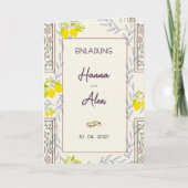 Zeitlos Botanical + Zitrone Hochzeitseinladung - カード (正面)