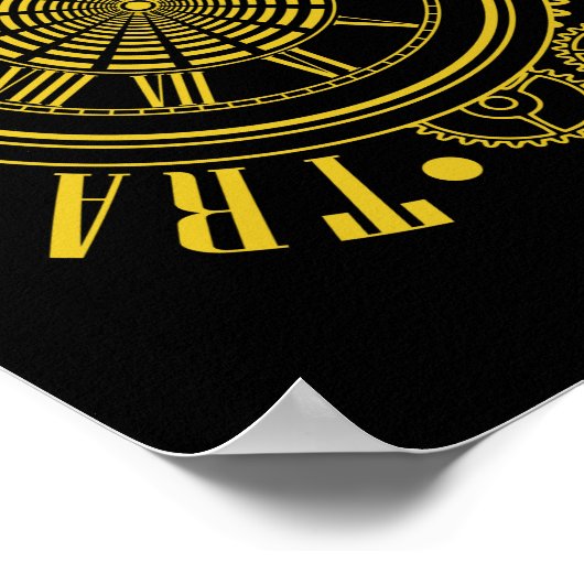 Zeitreise Time Travel Uhr ポスター (角)