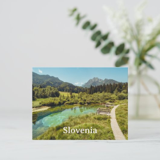Zelenci自然予約、スロベニア写真はがき シーズンポストカード (スタンド正面)