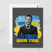 Zelensky Hope Hero Ukraine Strong  ポストカード (正面/裏面)