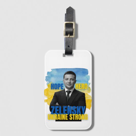 Zelensky Hope Hero Ukraine Strong   ラゲッジタグ (正面縦)