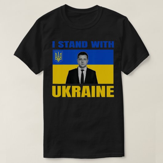 Zelensky President I Stand With Ukraine Support UK Tシャツ (デザイン正面)
