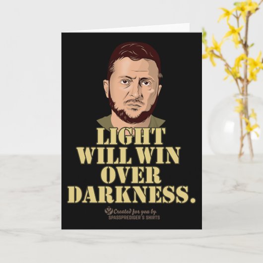 Zelensky Quote Light Will Win Ukrainian President カード (黄色い花)