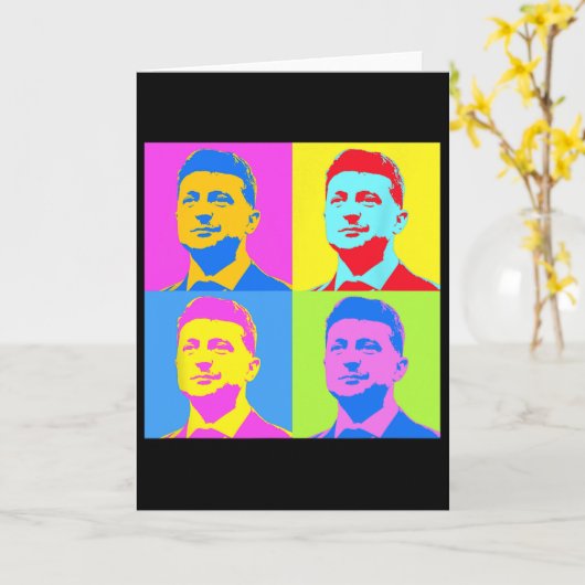 Zelensky Stand With Ukraine Ukrainians Support Pop カード (黄色い花)