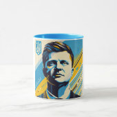 Zelenskyy Pop Art Portrait Mug マグカップ (中央)