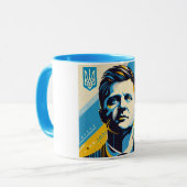 Zelenskyy Pop Art Portrait Mug マグカップ (正面左)