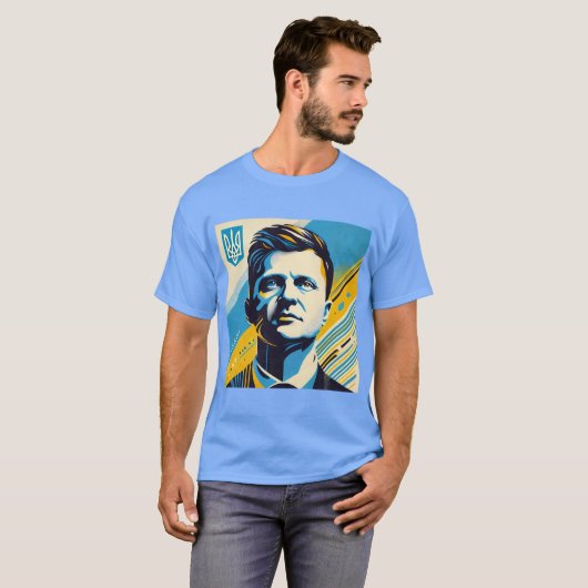 Zelenskyy Pop Art Style Portrait Tシャツ (正面フル)