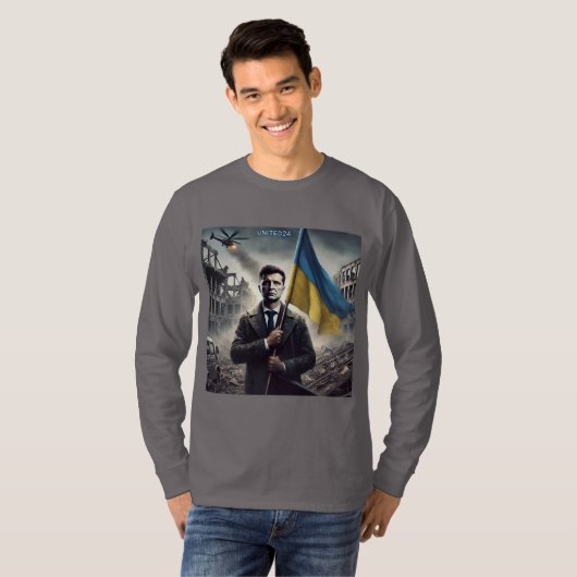 Zelenskyy Support Ukraine men's T-Shirt Tシャツ (正面フル)