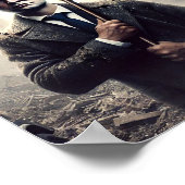 Zelenskyy Ukraine Flag Poster Print ポスター (角)